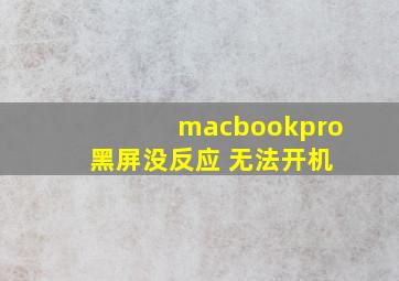 macbookpro 黑屏没反应 无法开机